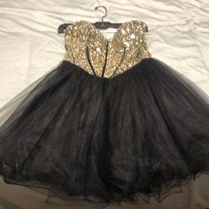 Black tulle dress with beading